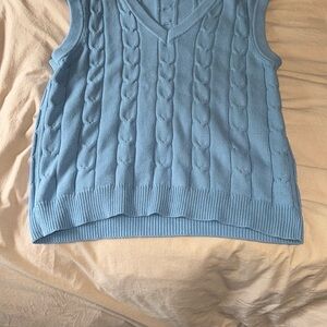 Kendall & Kylie Blue Cable Knit Vest